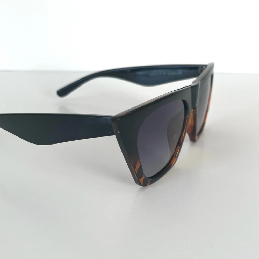 Square Cat Eye Black Tortoise Oversized Polarized Sunglasses Retro Boho UV400